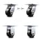 Service Caster 4 Inch Phenolic Caster Set with Roller Bearing 2 Swivel Lock and 2 Rigid SCC SCC-35S420-PHR-BSL-2-R-2 - alternate 1